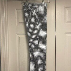 Tori Burch Plaid Navy/White Cropped Pants - Size 28
